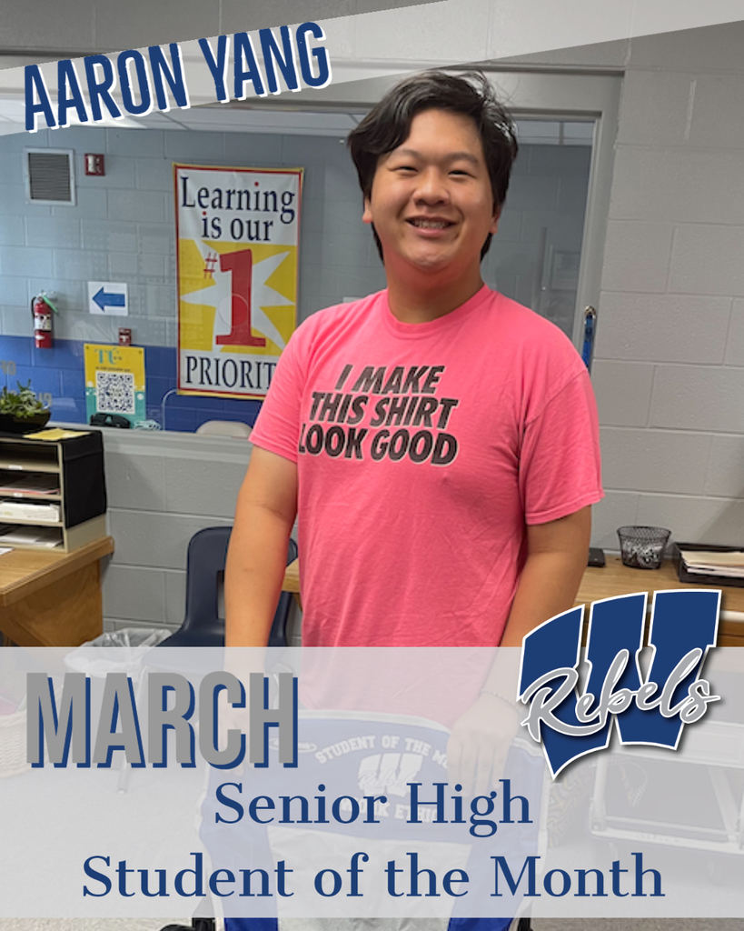 March Sr High Student of the Month - Aaron Yang