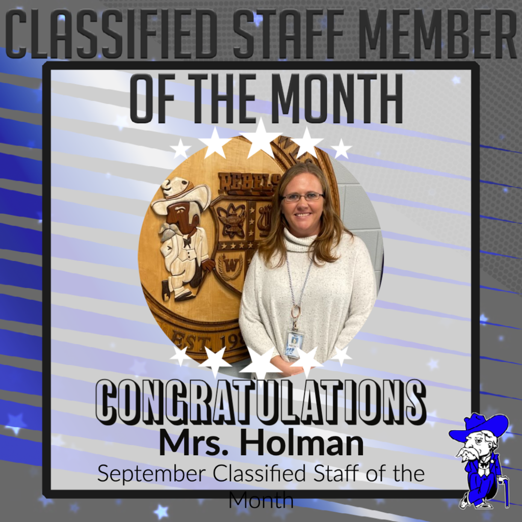 Classified staff member of the month for September - Megan Holman
